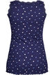 Top avec imprim&eacute; et bord en dentelle, Bleu, Packshot image number 1