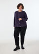 Cardigan en maille douce avec boutons dor&eacute;s, Violet, Model image number 1