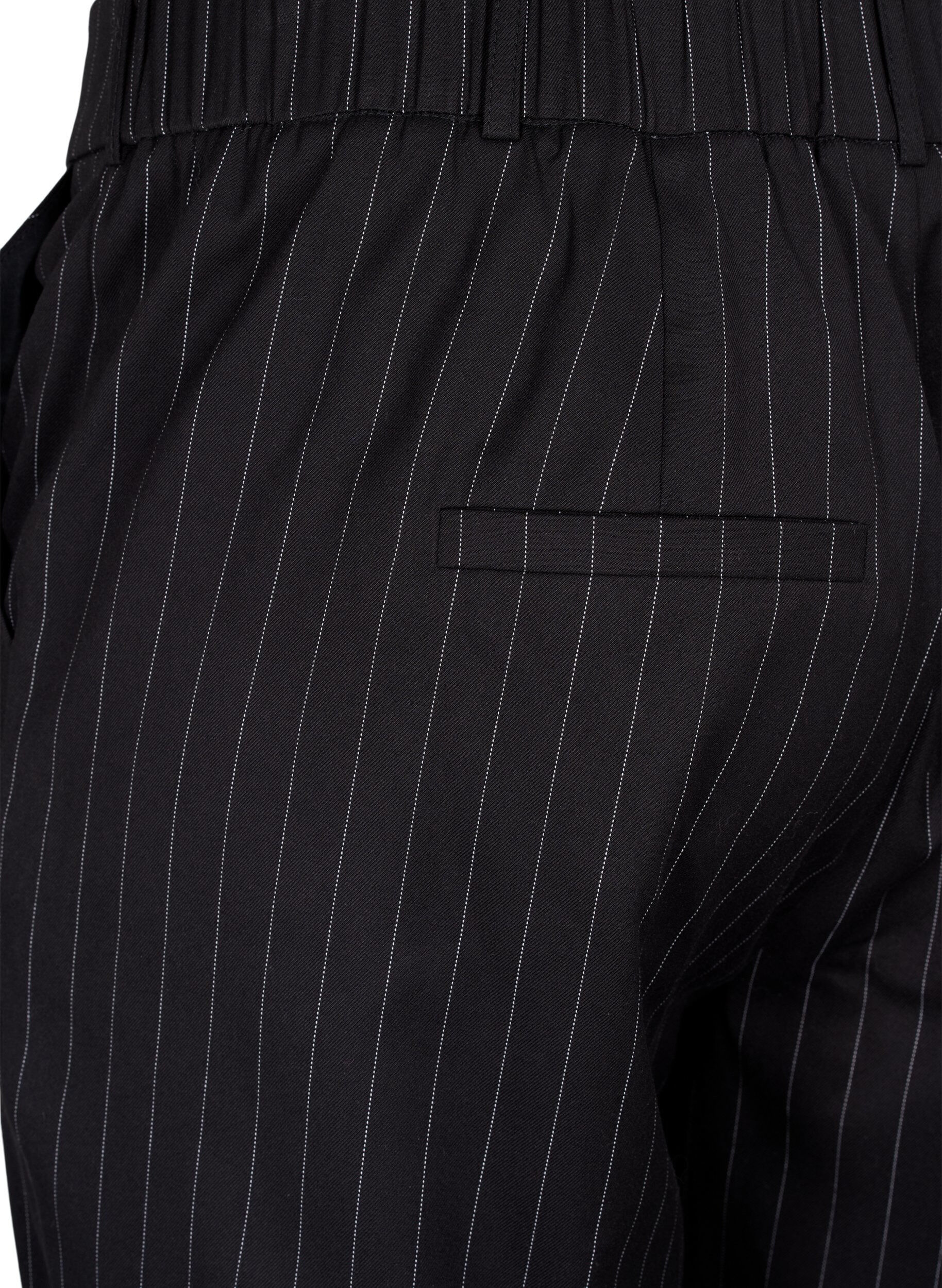 Zizzi Pantalons &agrave; rayures fines, Black W. Pinstripe, Packshot image number 3