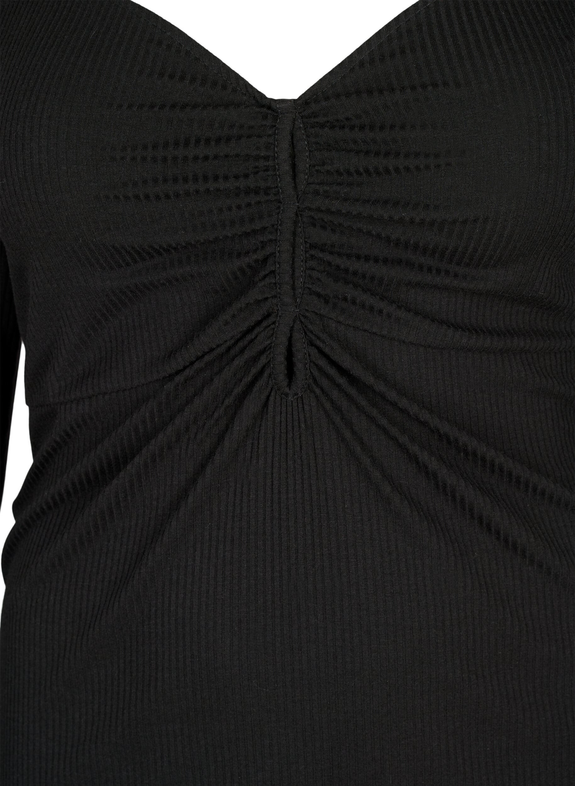 Zizzi Blouse c&ocirc;tel&eacute;e &agrave; trous, Black, Packshot image number 2