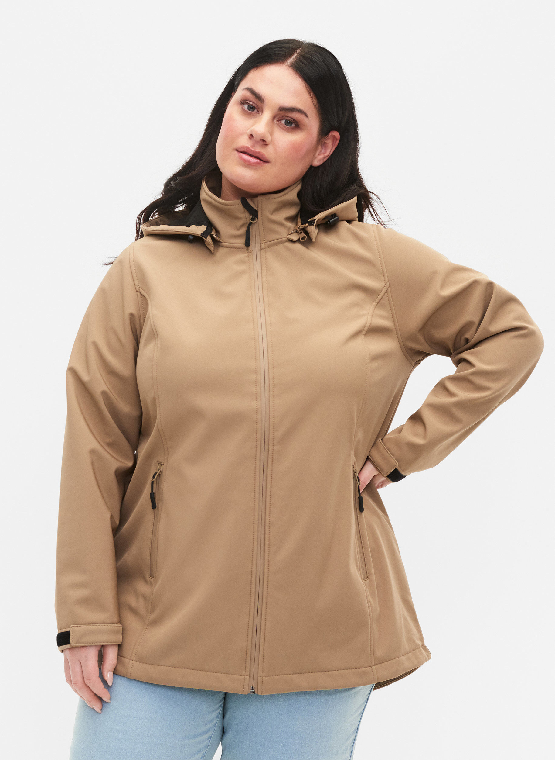 Zizzi Veste softshell avec capuche amovible, Amphora, Model image number 0