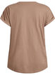 T-shirt &agrave; manches courtes en coton m&eacute;lang&eacute;, Marron, Packshot image number 1