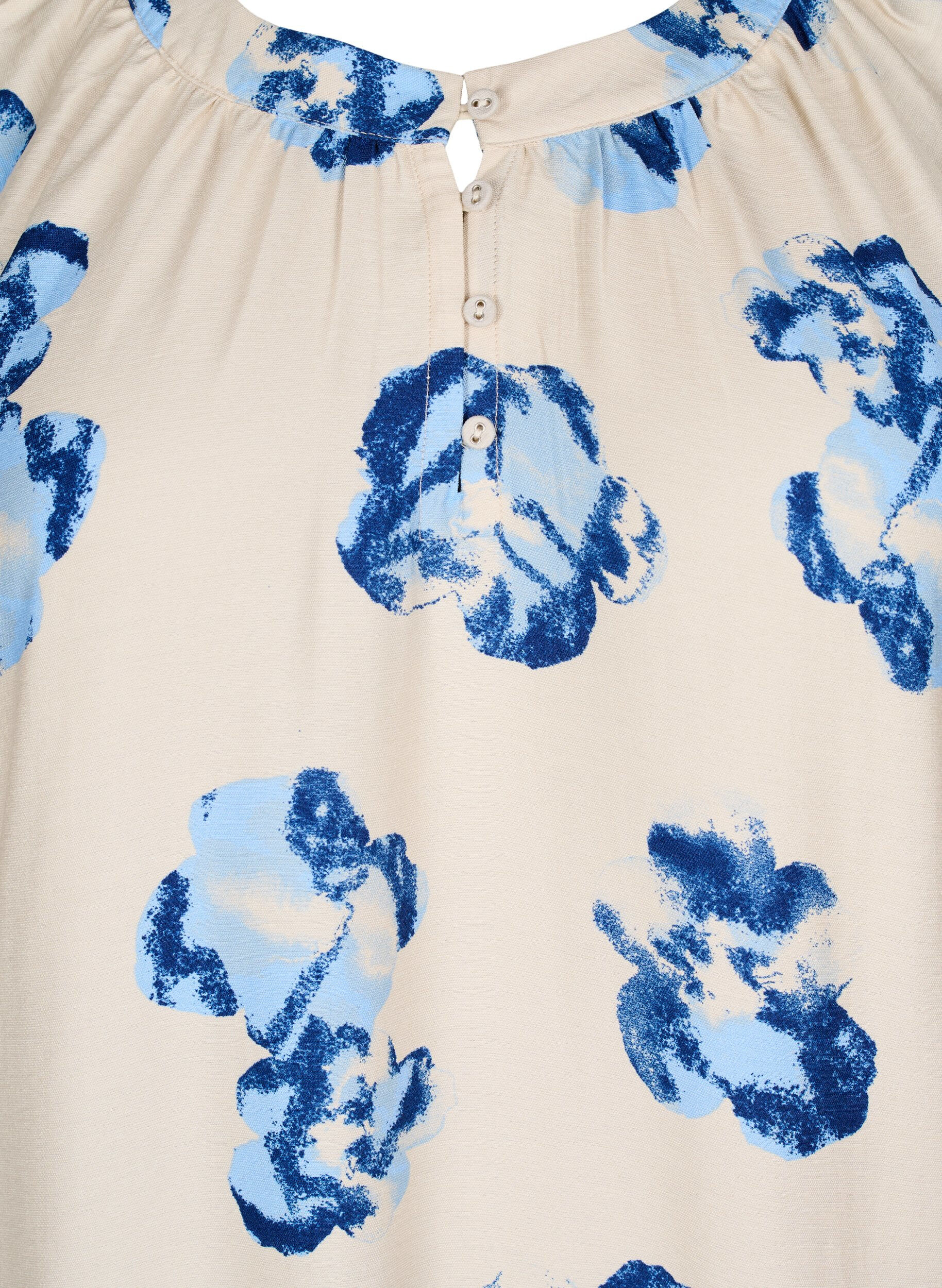 Zizzi Robe mi-longue avec manches longues et coupe trap&egrave;ze, Vanille, Packshot image number 2