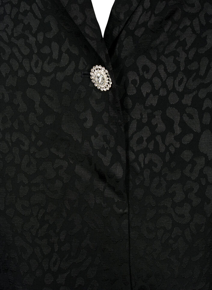 Blazer jacquard ton sur ton en viscose, Black, Packshot image number 2