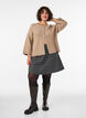 Cardigan en m&eacute;lange de laine avec manches trois-quarts, Beige, Model image number 1
