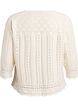 Top en maille avec broderie eyelet et manches 3/4, Beige, Packshot image number 1