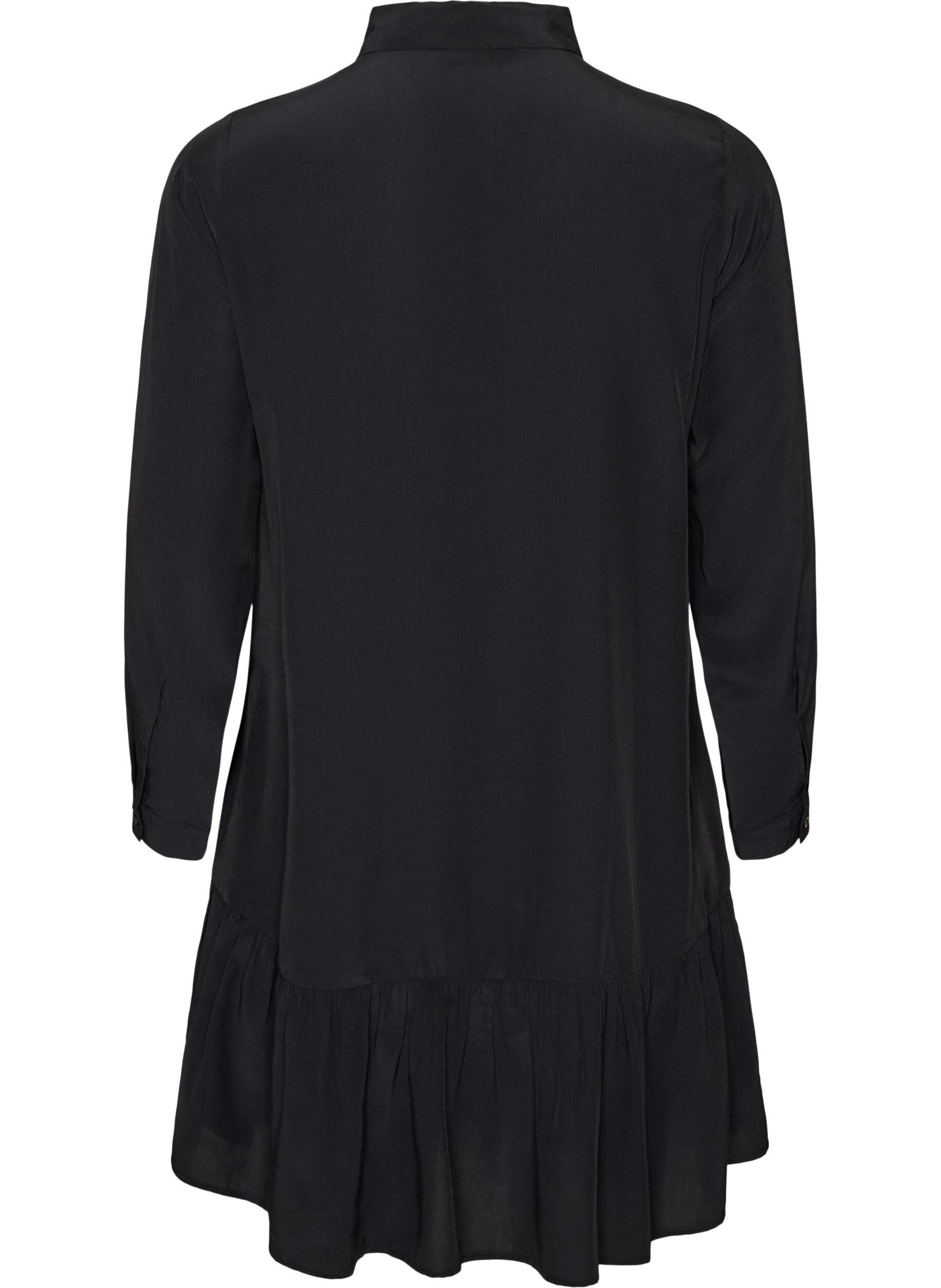 ZizziRobe chemise courte avec volants, Noir, Packshot image number 1