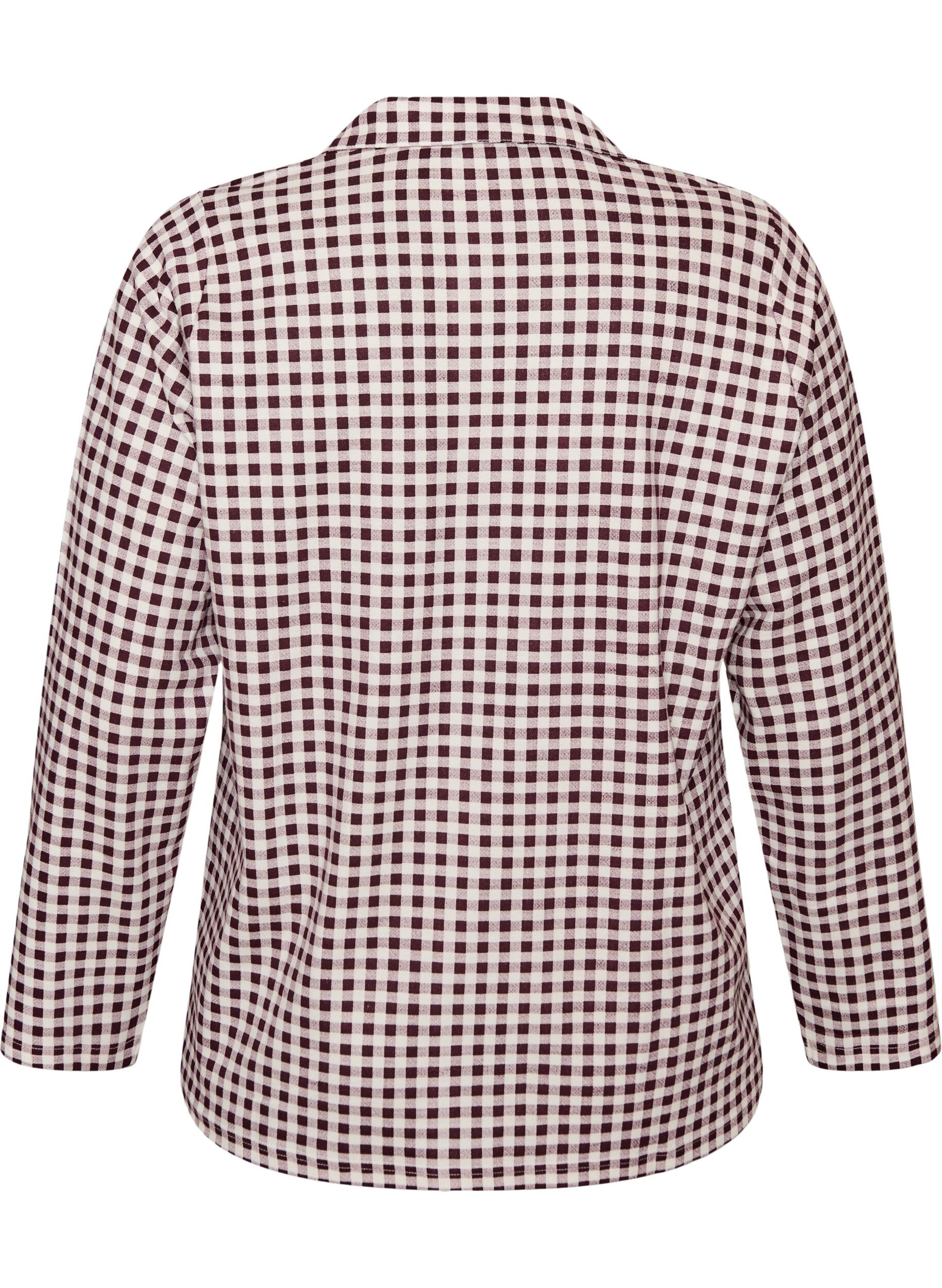 ZizziChemise de pyjama en coton avec poche poitrine, Bordeaux, Packshot image number 1