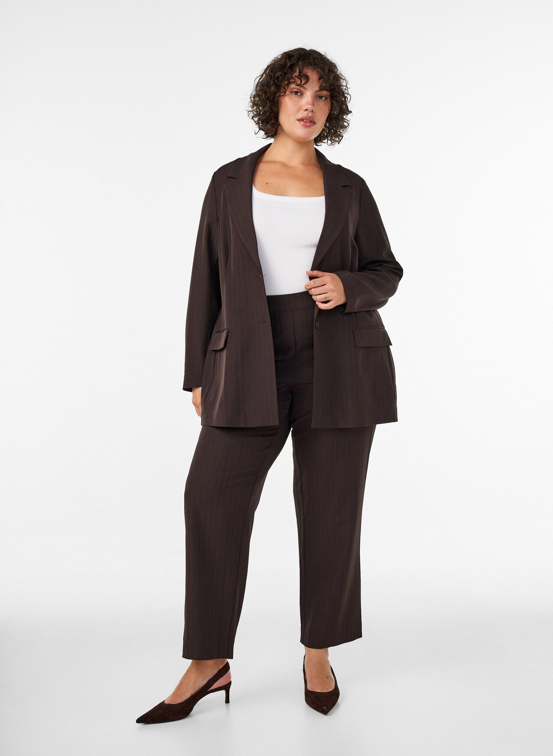 ZizziBlazer avec poches et fentes, Marron, Model image number 1