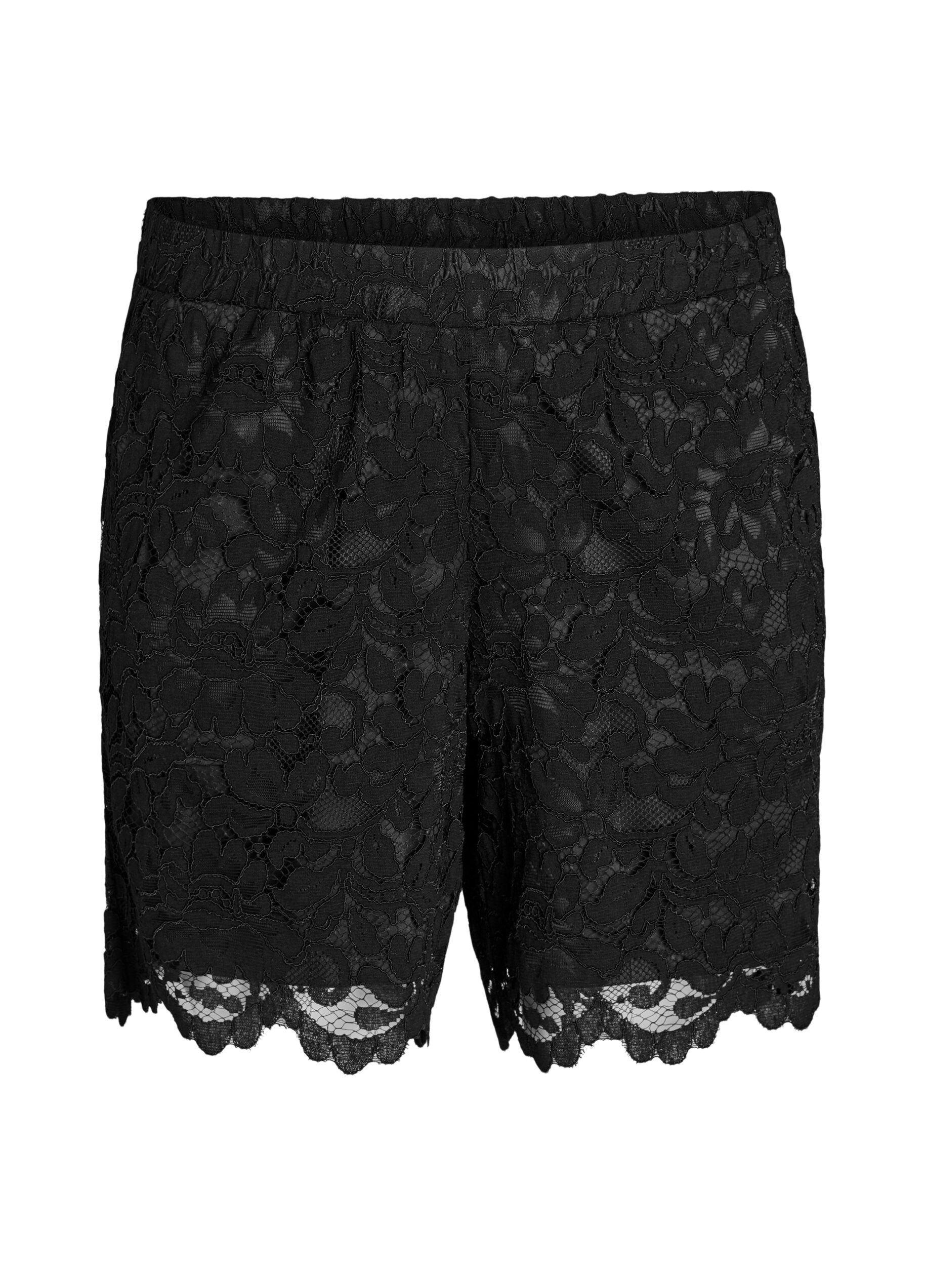 Short en dentelle taille haute avec poches