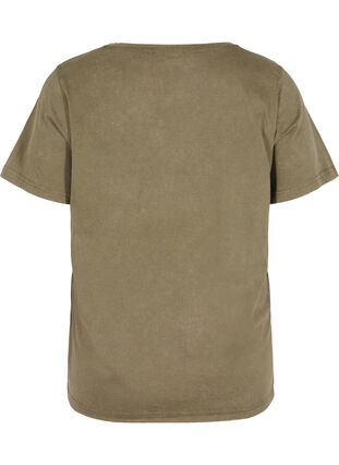 T-shirt en coton à manches courtes avec imprimé, Ivy Green Wash, Packshot image number 1