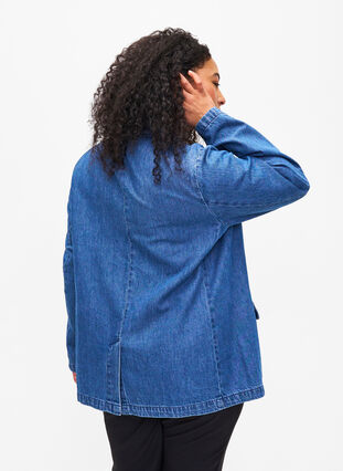 Blazer en jean avec poches, Blue Denim, Model image number 1