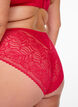 Culotte tai en dentelle et microfibre brillante, Rouge, Model image number 2