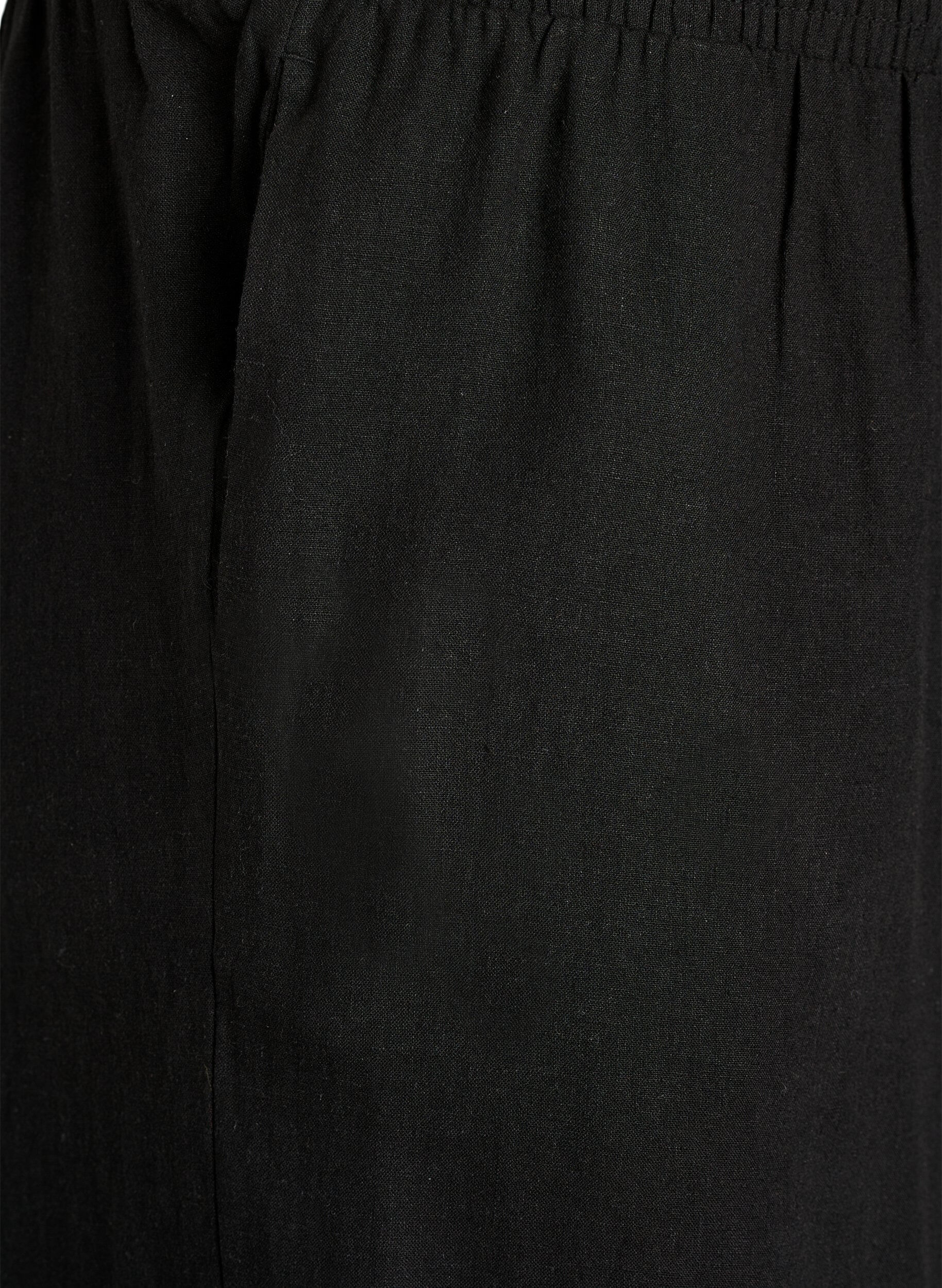 ZizziPantalon large en lin et viscose, Noir, Packshot image number 2