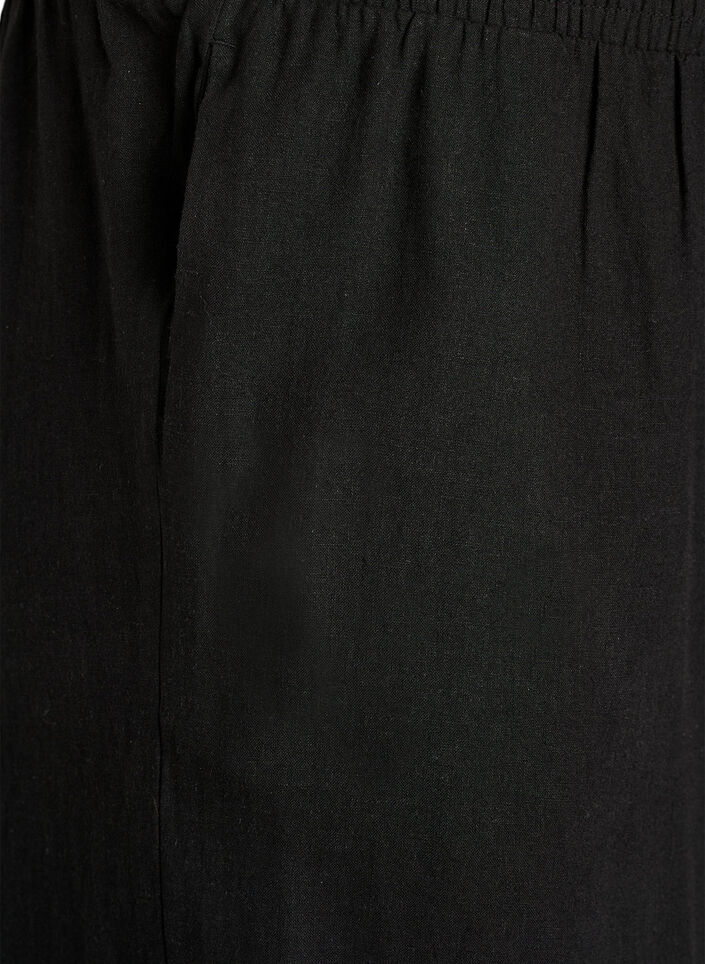 Pantalon large en lin et viscose, Noir, Packshot image number 2
