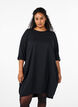 Robe en coton avec coupe ballon, Noir, Model image number 0
