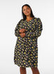 Robe imprim&eacute;e en viscose &agrave; manches longues, Noir, Model image number 0