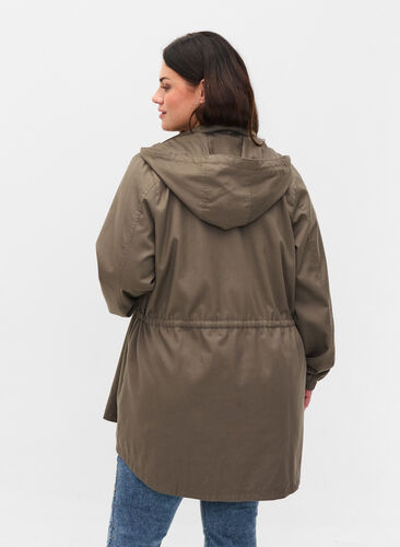 Veste longue parka avec capuche et poches, Bungee Cord , Model image number 1