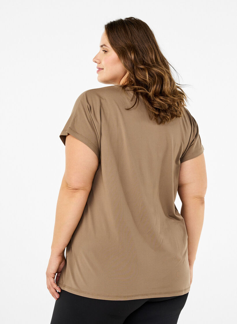 T-shirt de sport uni, Beige, Model image number 2