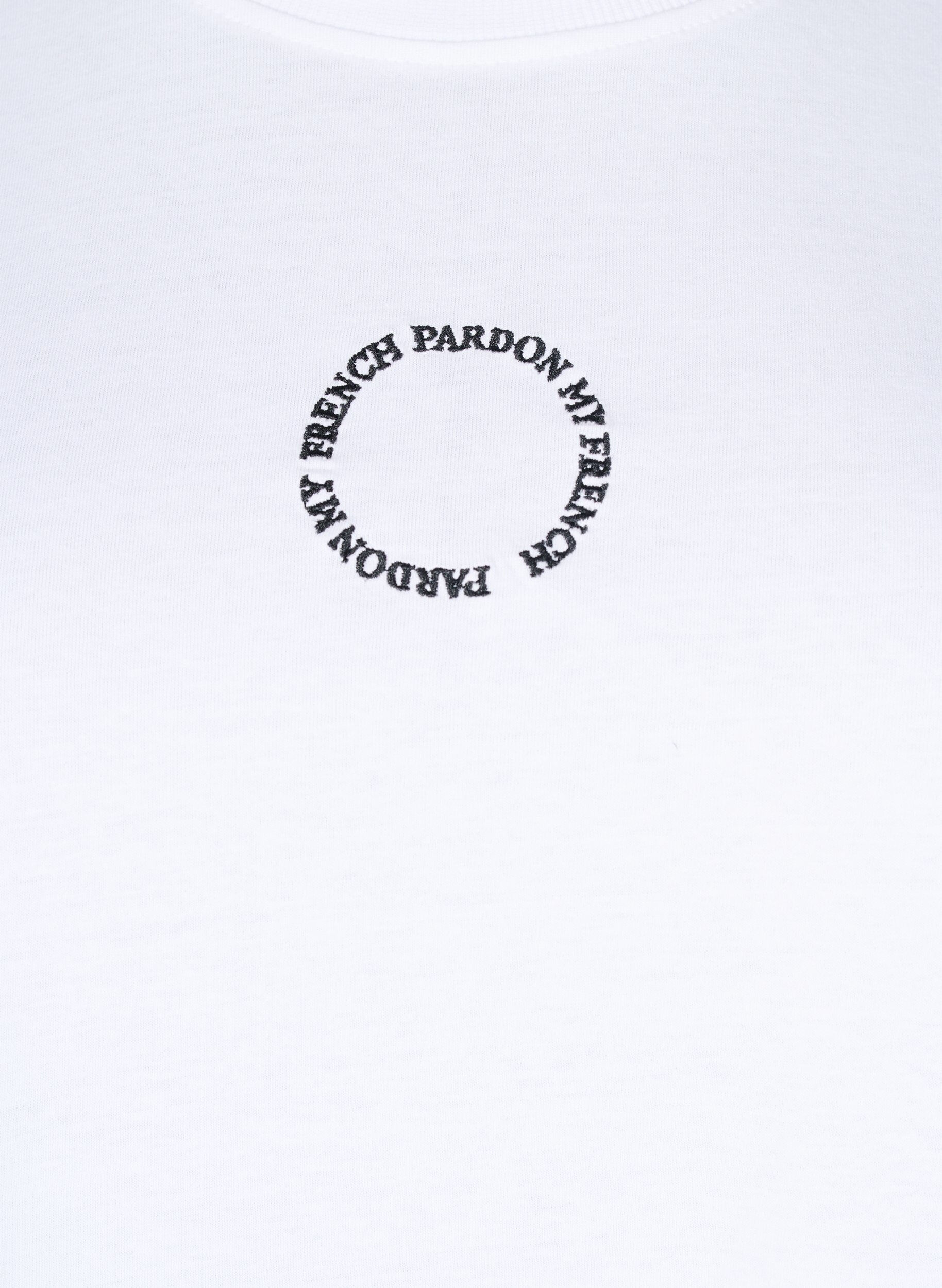 Zizzi T-shirt en coton &agrave; d&eacute;tail de broderie, Blanc, Packshot image number 2