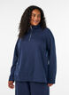 Sweat-shirt avec col montant et fermeture zipp&eacute;e, Bleu, Model image number 0