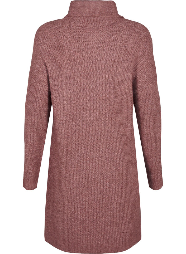 Robe en tricot et &agrave; col roul&eacute;, Rose poudr&eacute;e, Packshot image number 1