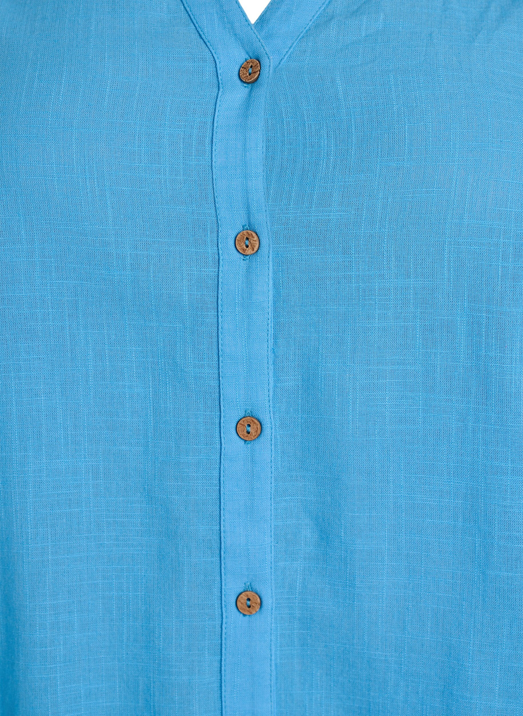 ZizziChemisier en coton avec col en V, Bleu, Packshot image number 2