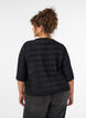 Blouse avec texture ondul&eacute;e et coupe ballon, Noir, Model image number 2
