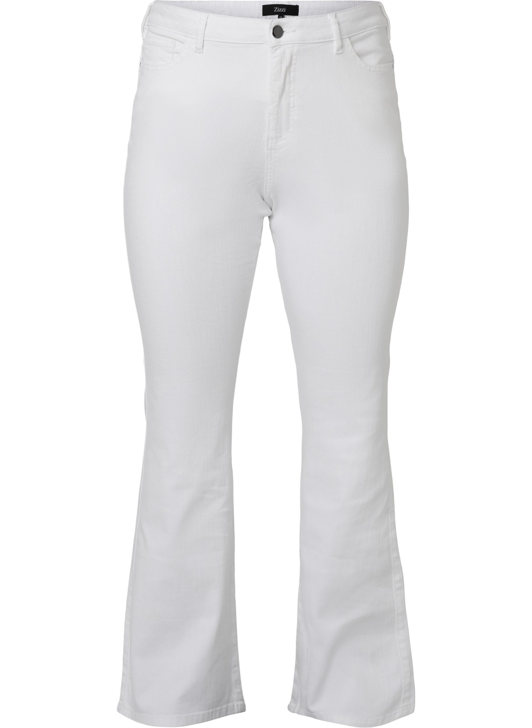 Zizzi Jeans bootcut Ellen &agrave; taille haute, Blanc, Packshot image number 0