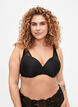 Soutien-gorge moulé avec dentelle, Black, Model image number 0
