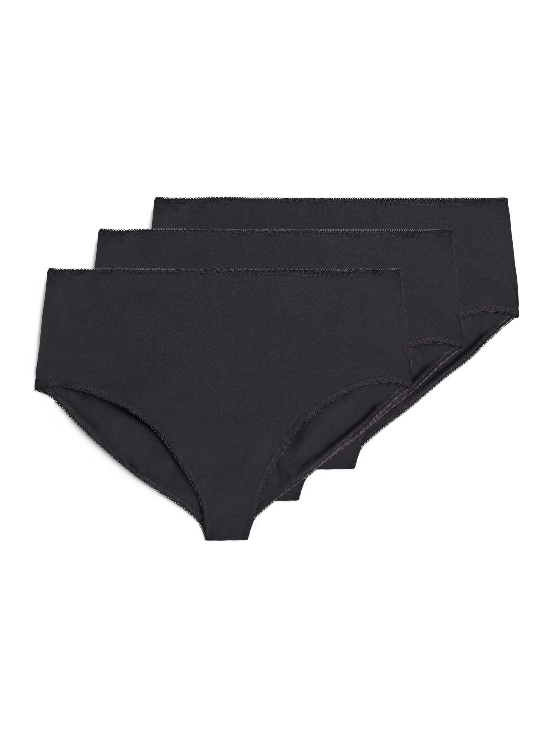 Slip 3-pack en coton avec taille r&eacute;guli&egrave;re