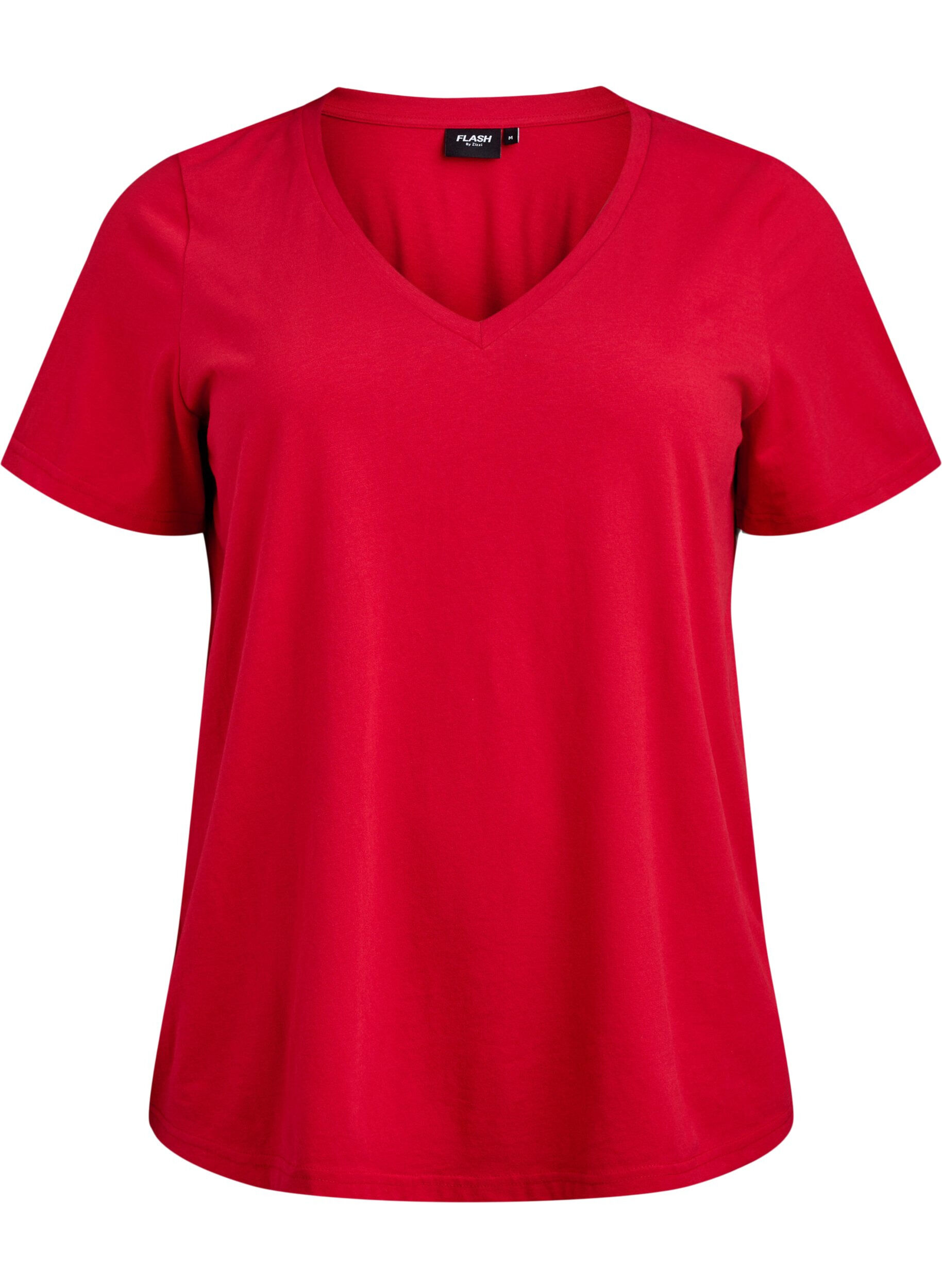 Zizzi FLASH - T-shirt col V, Rouge, Packshot image number 0