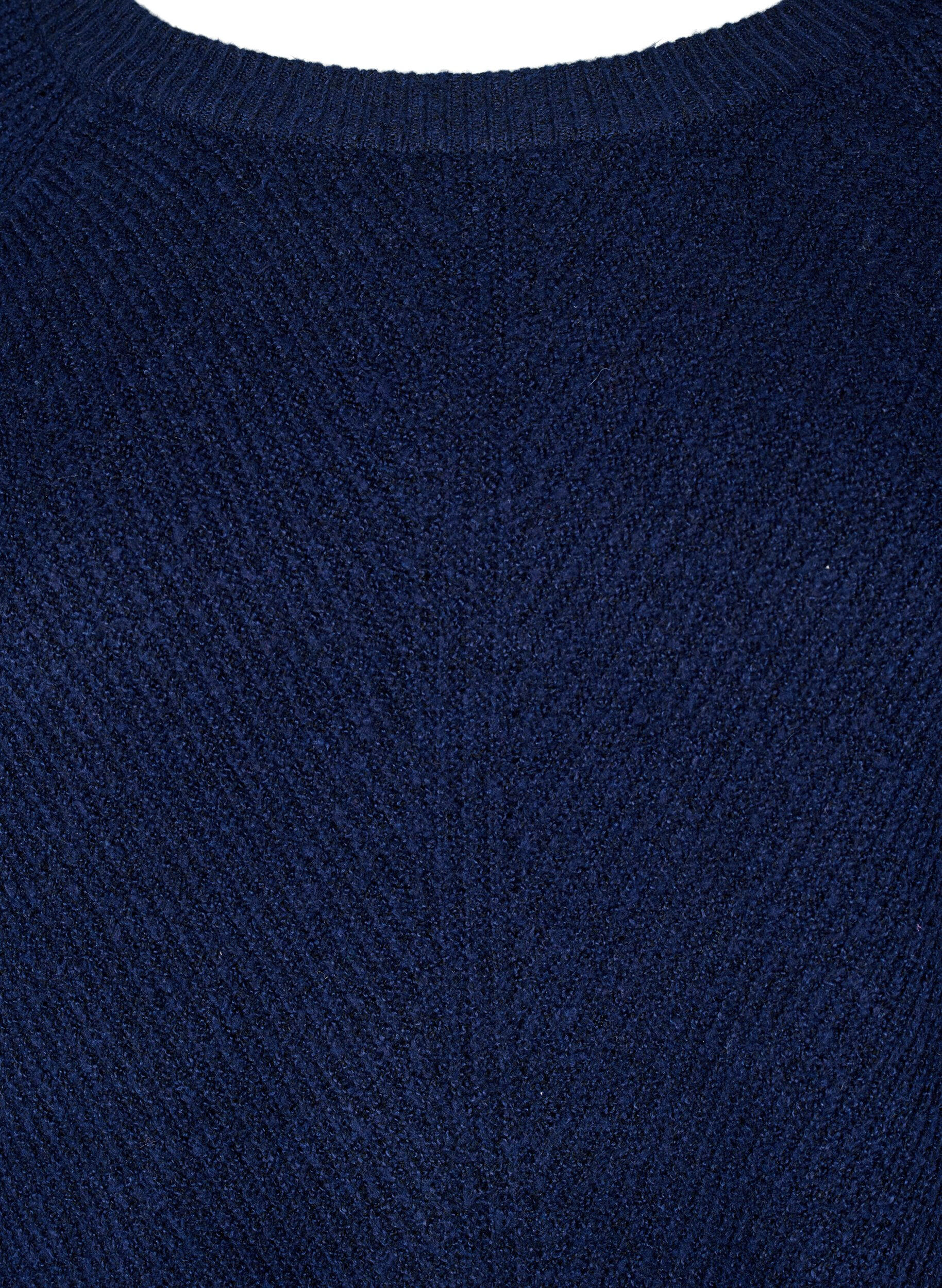 Zizzi Chemisier en maille avec col rond, Naval Academy Mel., Packshot image number 2