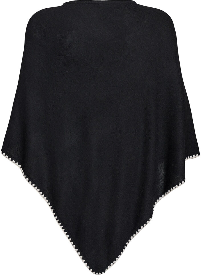 Poncho en maille fine, Noir, Packshot image number 1