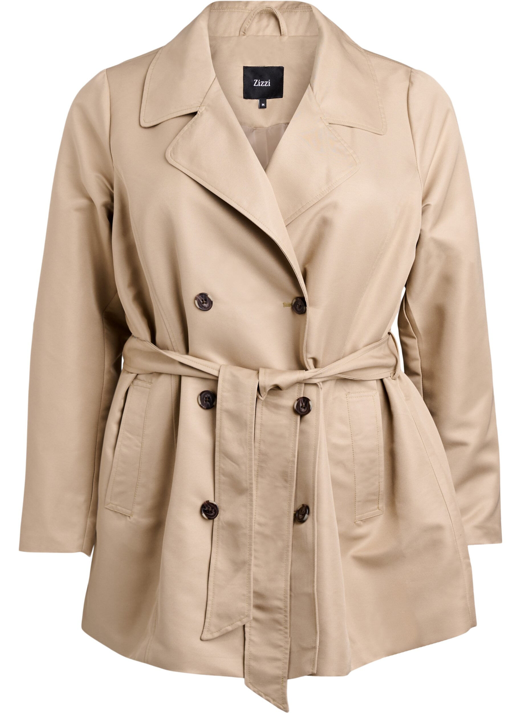 Zizzi Trench court avec ceinture, Beige, Packshot image number 0