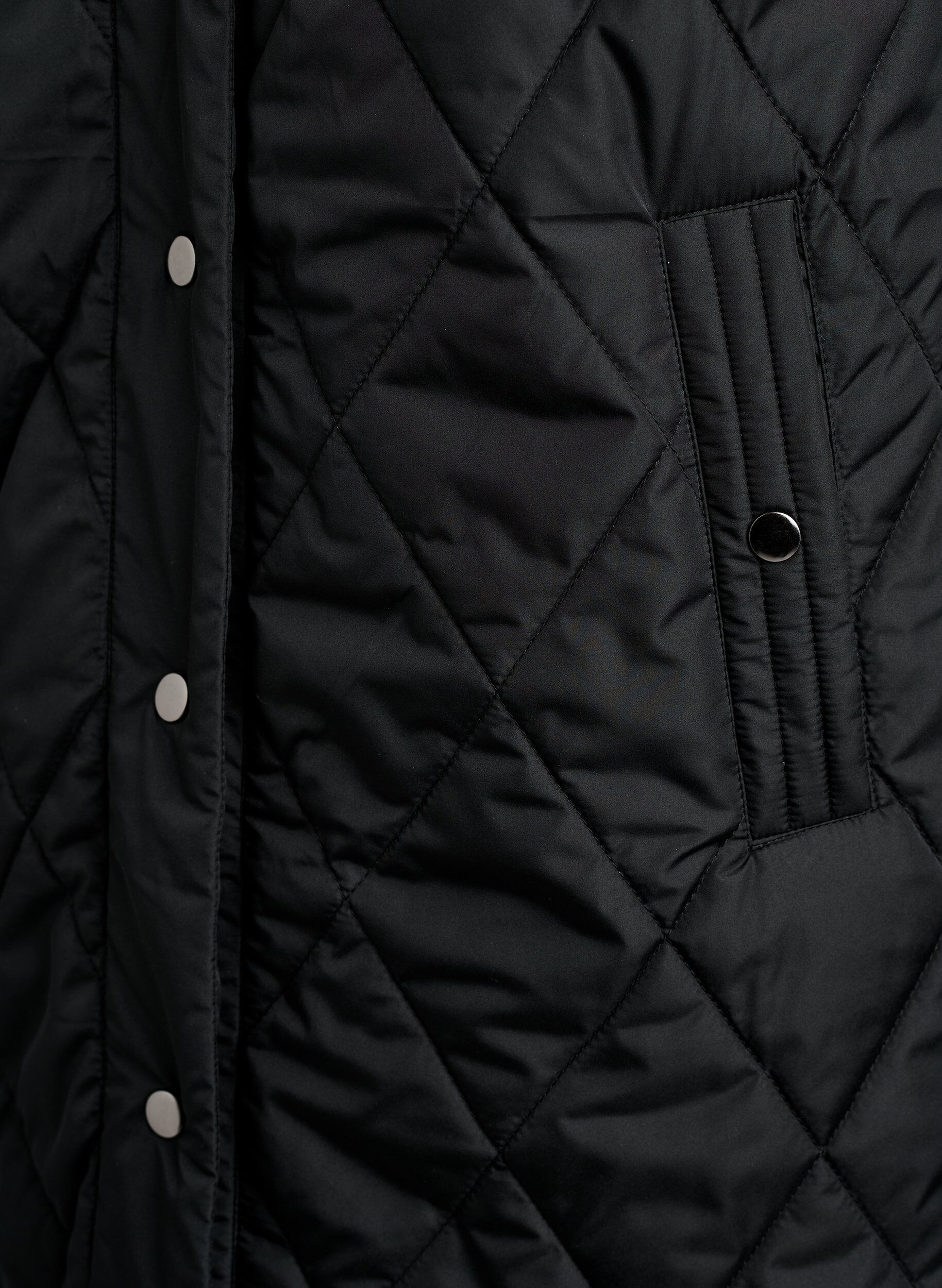 ZizziGilet long matelass&eacute; avec boutons-pression, Noir, Packshot image number 3