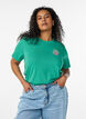 T-shirt en coton biologique avec impression au dos, Vert, Model image number 0