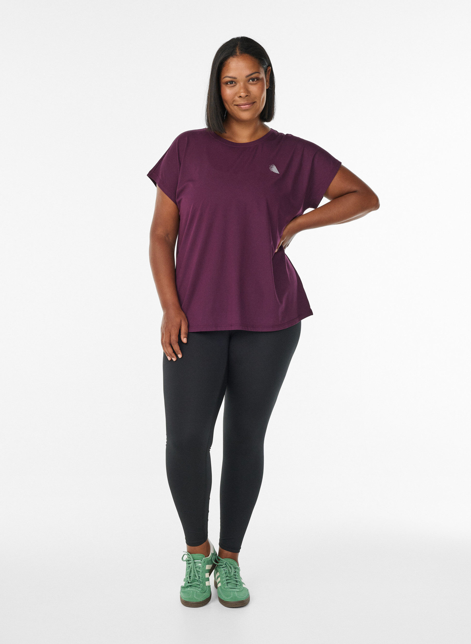 ZizziT-shirt de sport couleur unie, Violet, Model image number 1