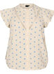 Blouse sans manches avec d&eacute;tails en crochet et volants, Beige, Packshot image number 0