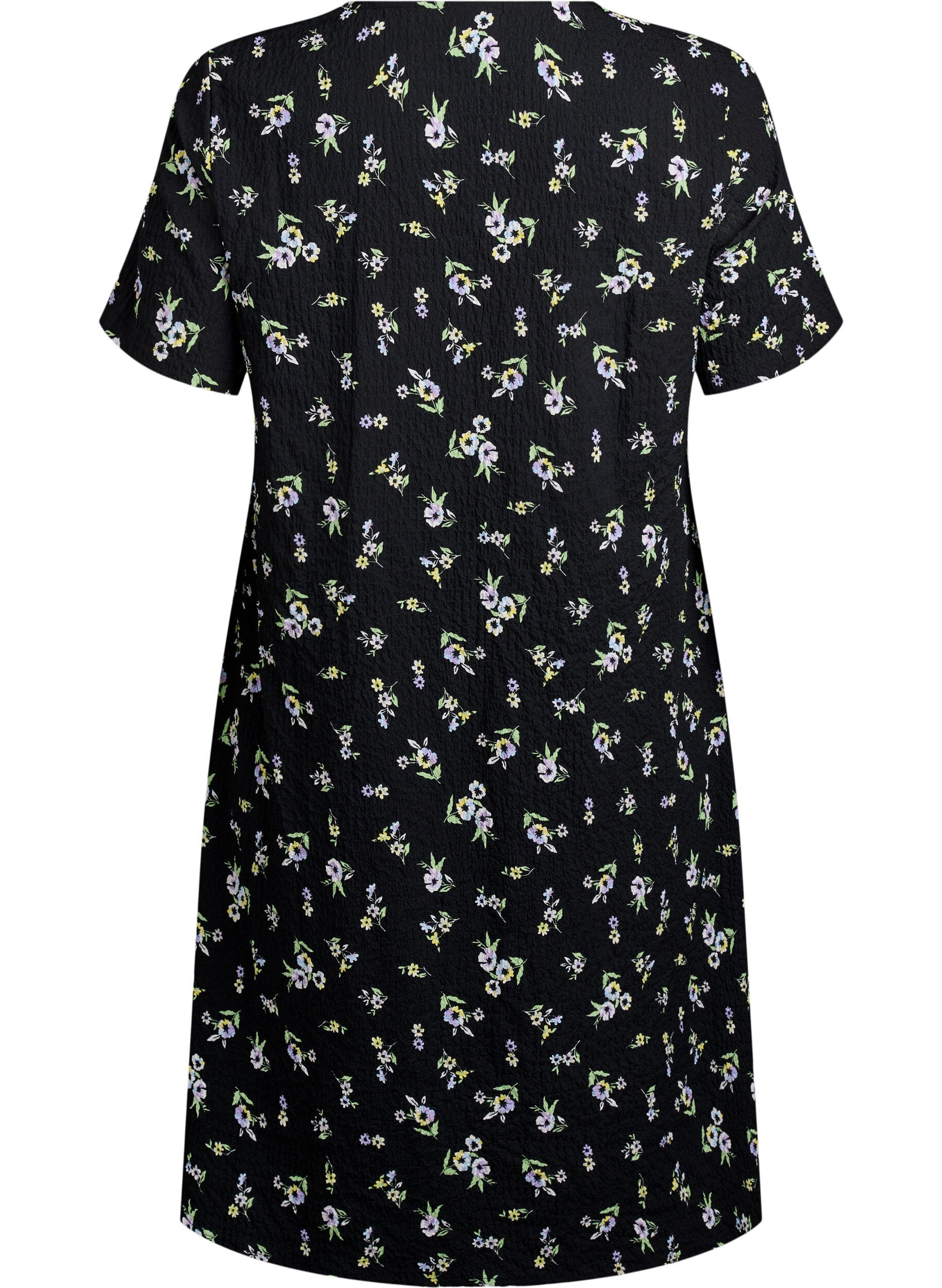 ZizziRobe &agrave; manches courtes avec col en V, Noir, Packshot image number 1