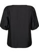 Blouse en viscose avec col en V, Noir, Packshot image number 1