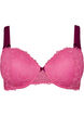 Soutien-gorge avec dentelle et bonnets coqu&eacute;s, Rose, Packshot image number 0