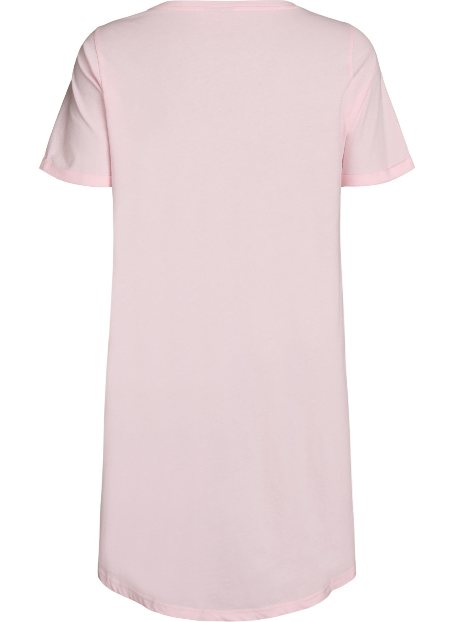 ZizziChemise de nuit &agrave; manches courtes en coton biologique, Rose, Packshot image number 1