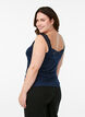 Top en viscose avec bordure en dentelle, Bleu, Model image number 2