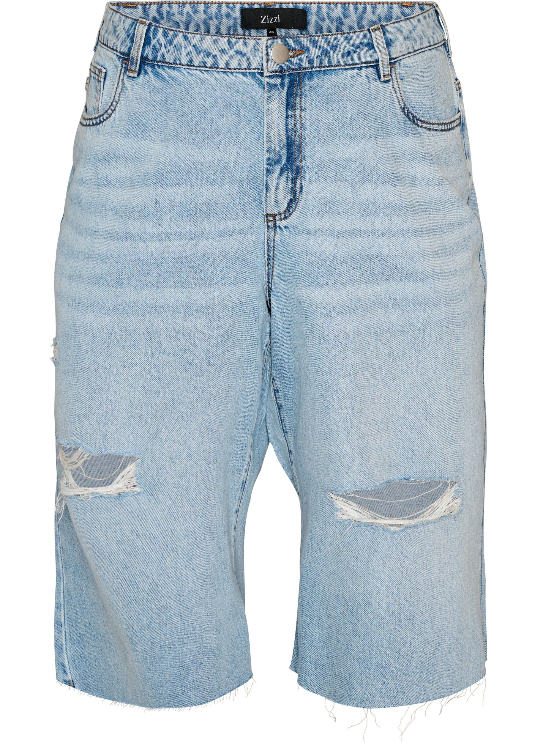 Jean cropped &agrave; effet us&eacute; et bords bruts