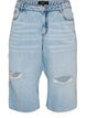 Jean cropped &agrave; effet us&eacute; et bords bruts, Bleu Clair, Packshot image number 0