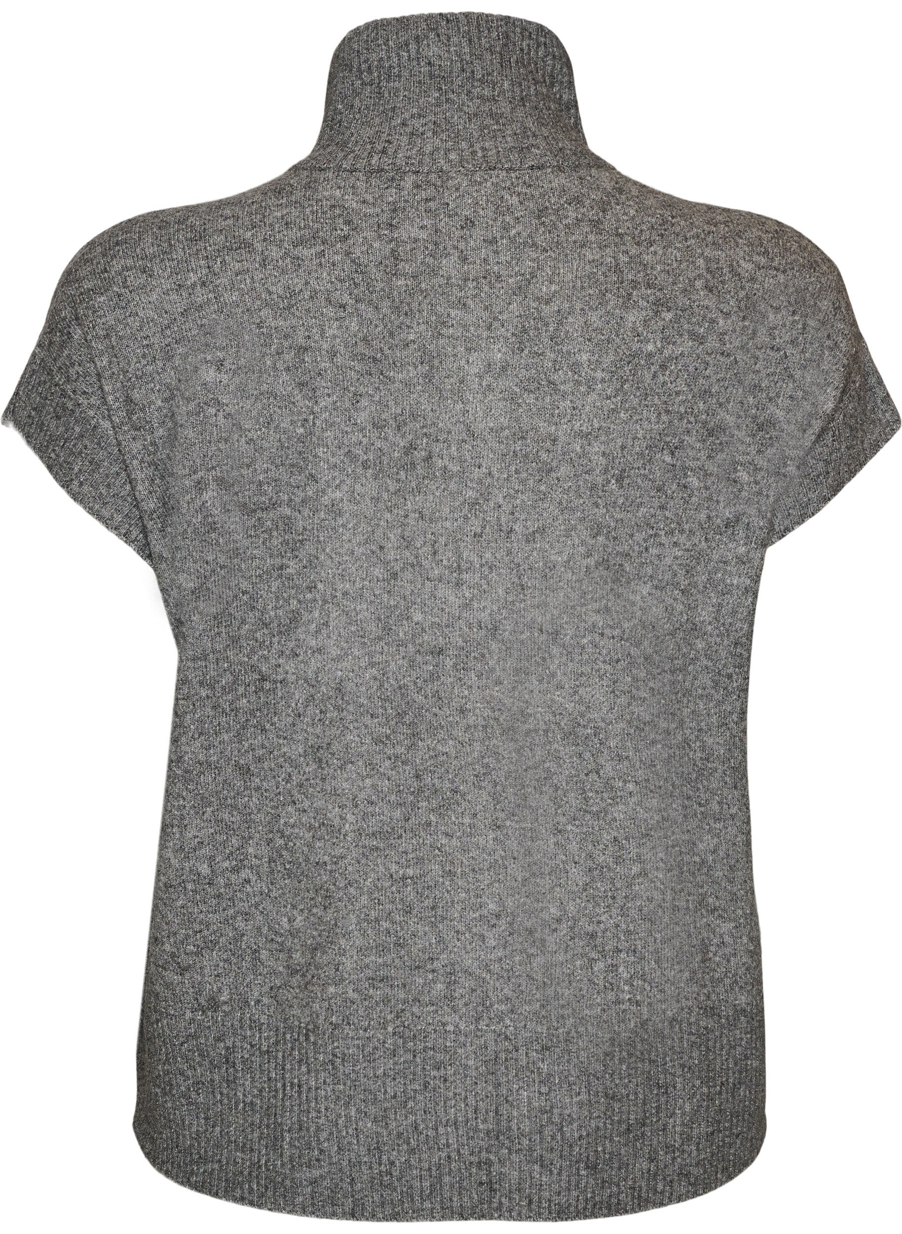 ZizziGilet en maille &agrave; col montant et fermeture zipp&eacute;e, Gris, Packshot image number 1
