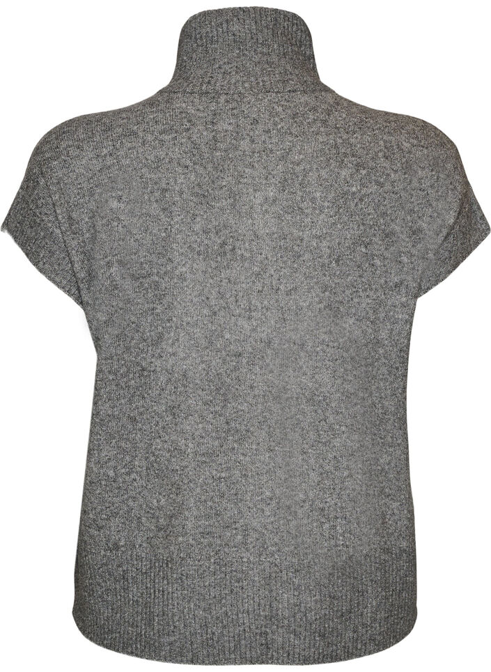 Gilet en maille &agrave; col montant et fermeture zipp&eacute;e, Gris, Packshot image number 1