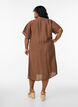 Robe &agrave; col en V en viscose, Marron, Model image number 2