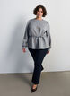 Blouse avec lien &agrave; nouer et manches bouffantes, Gris, Model image number 1
